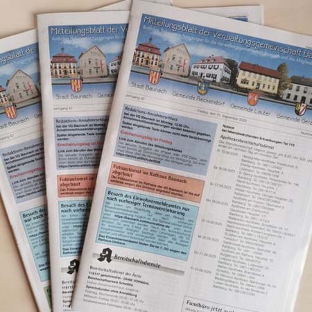 Umstellung des Mitteilungsblattes der VG Baunach auf eine zweiwöchentliche Erscheinungsweise